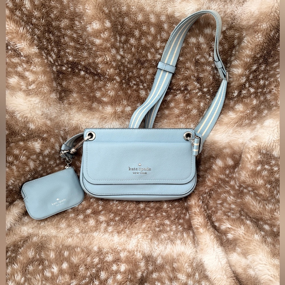 Kate Spade Light Blue Crossbody Bag with Pouch